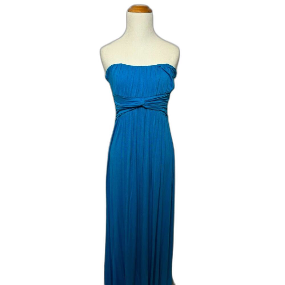 Gabriella Rocha Strapless Tube Top Maxi Dress size medium y2k aquamarine beachy